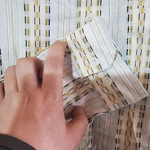 The Territory Ahead Mens Large Long Sleeve Button Down Shirt 100 Cotton Striped - Picture 6 of 10